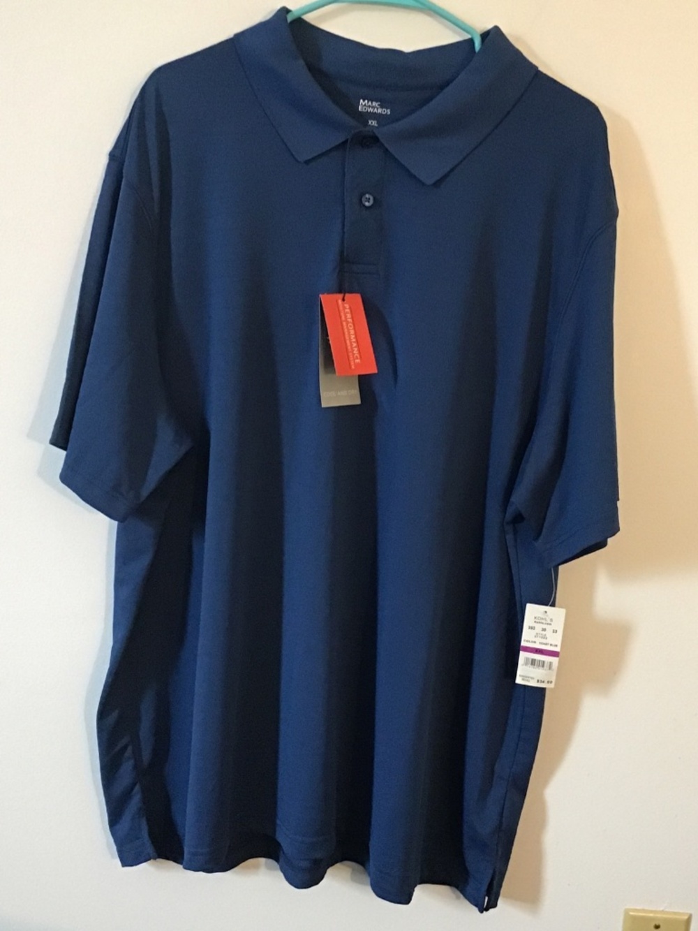 Men’s Size XXL Marc Edwards Short Sleeve Performance Polo Shirt